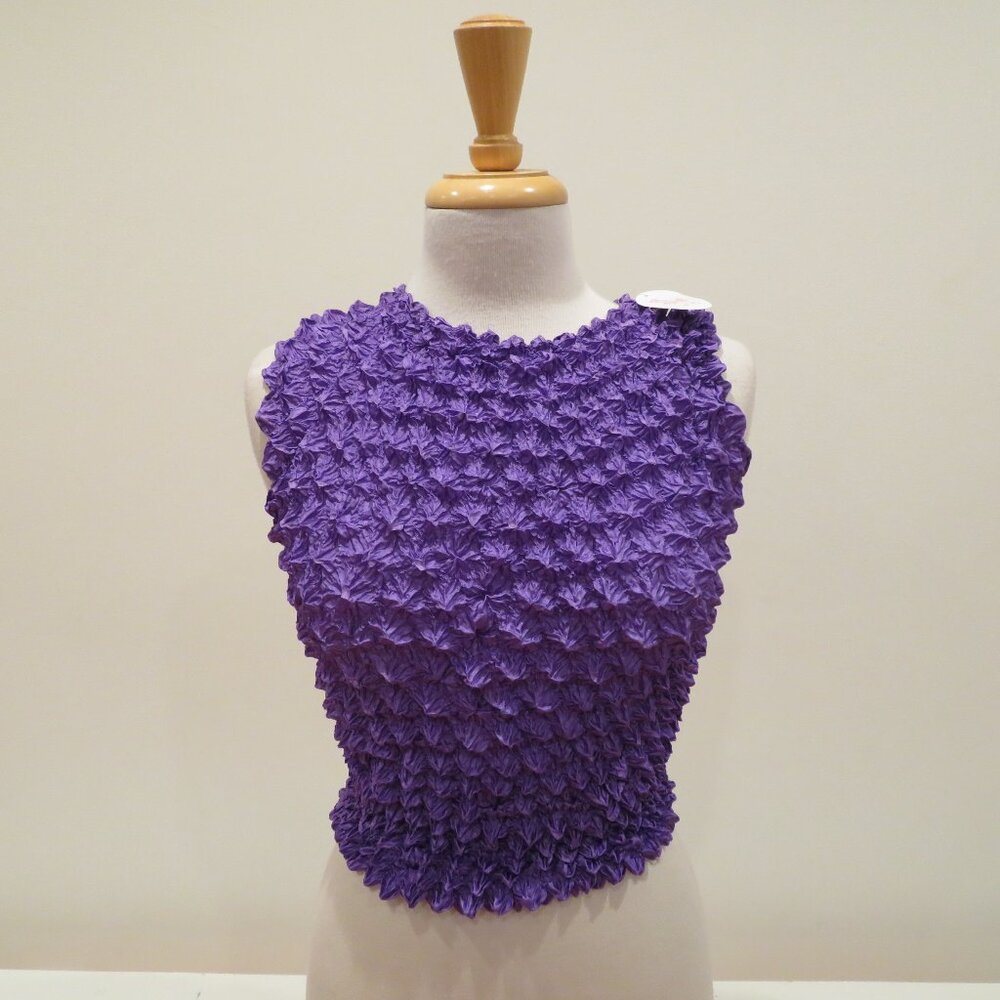 F.C Popcorn Bubble Crinkle Tank Top Women’s One Size Stretch Sleeveless 90s